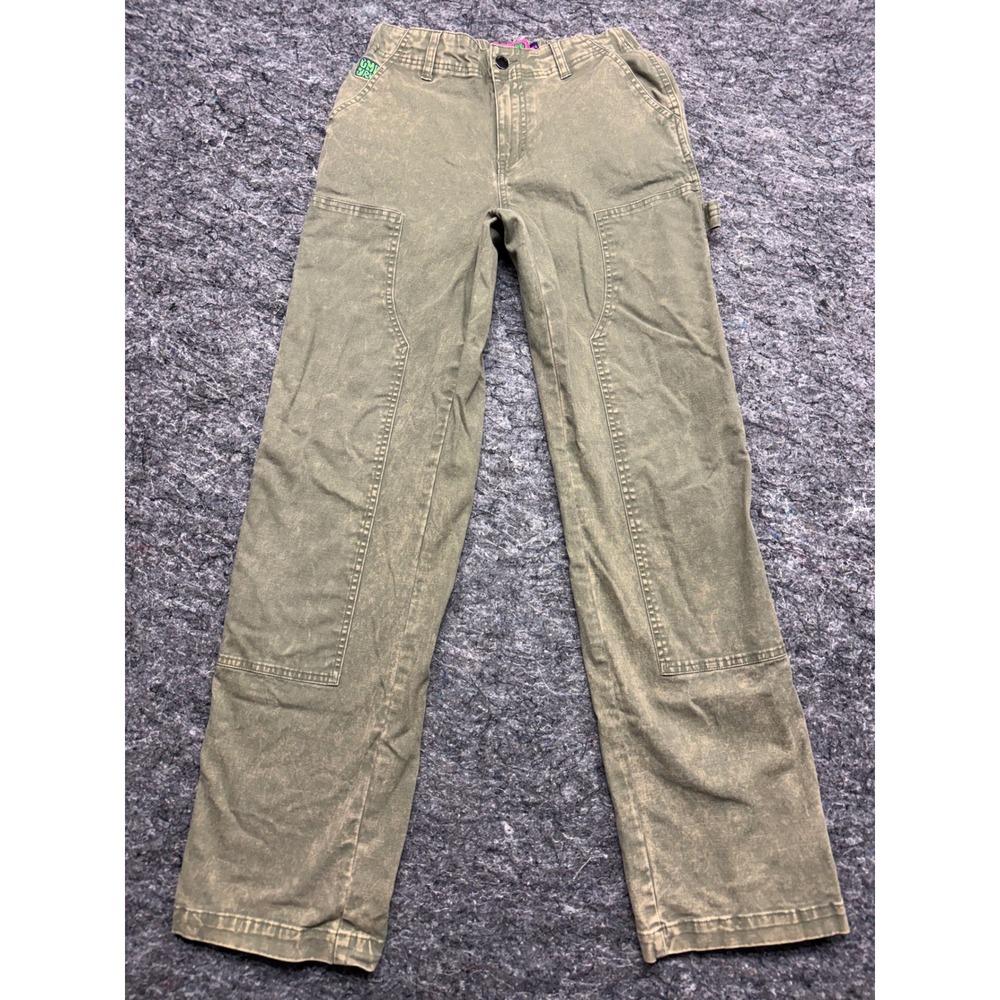 Empyre Loose Fit Carpenter Pants Washed Olive Green Skate Utility Mens XS